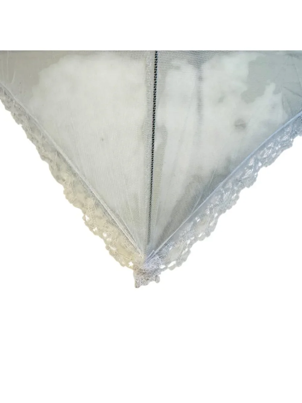 Foldable Mesh Food Cover With Lace Trim 17 x 17 Inches Set Of 4 Lightweight & Du